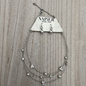 NAPiER Silver-tone Necklace and Earring Set